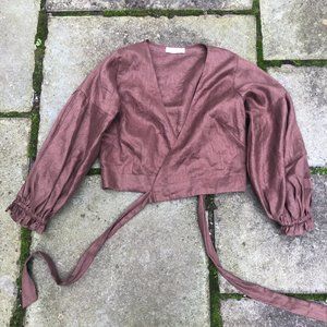 Dissh - Brown Linen Wrap Blouse
